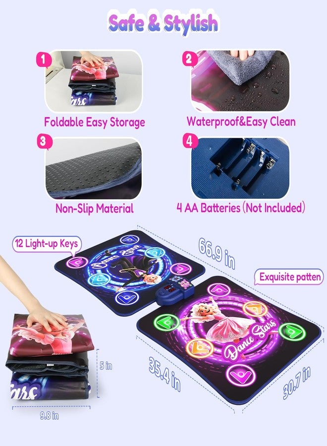 TooLion Double Dance Mat for Kids 3-12 - Dance Pad with Light-Up 12 Buttons,5 Game Modes,Touch-Sensitive & Built-in Music & Adjustable Volume,Christmas Birthday Gift for Boys Girls - Image 5